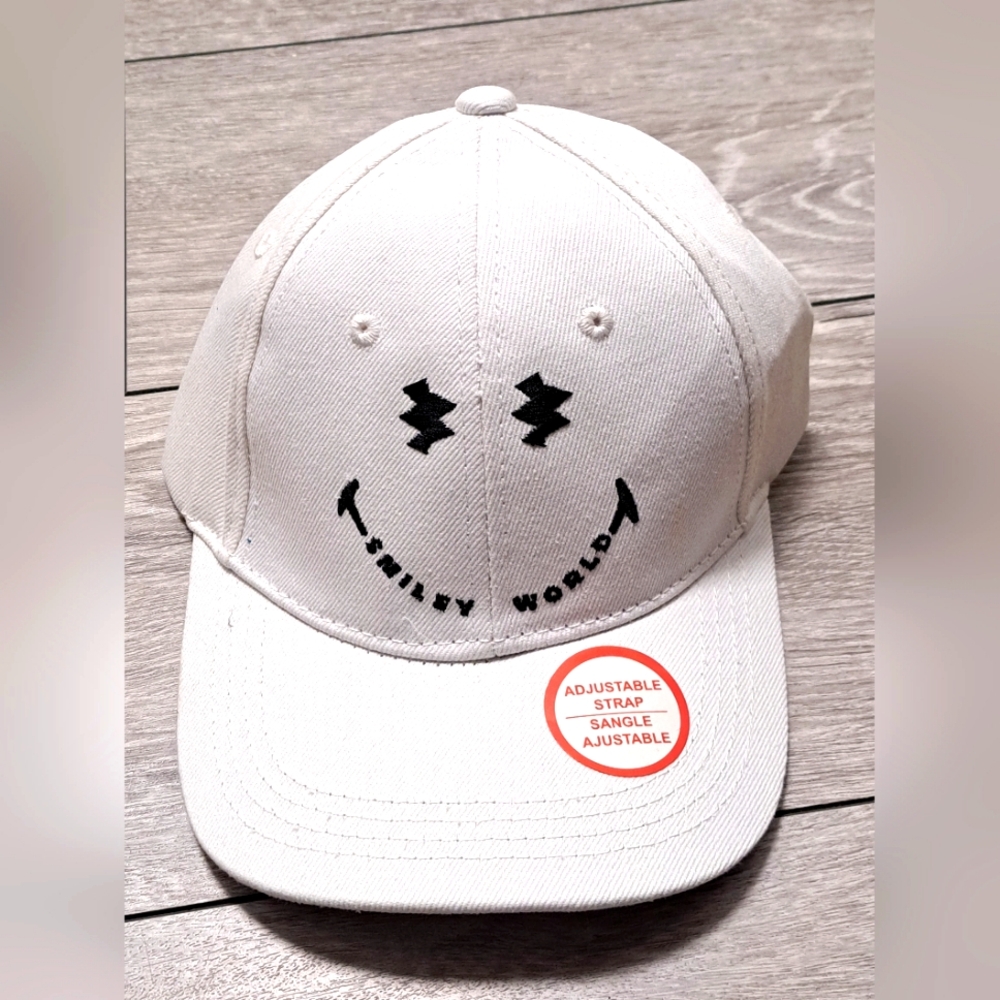 White Smiley World Cap